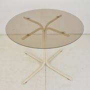 Round dining table,Metal and Glass,1970's.
