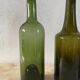 Set of 3 old blown glass bottles