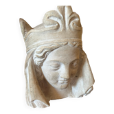 Ancient stone sculpture of the face of Bathsheba.