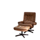 Armchair and footrest in leather
