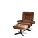 Armchair and footrest in leather