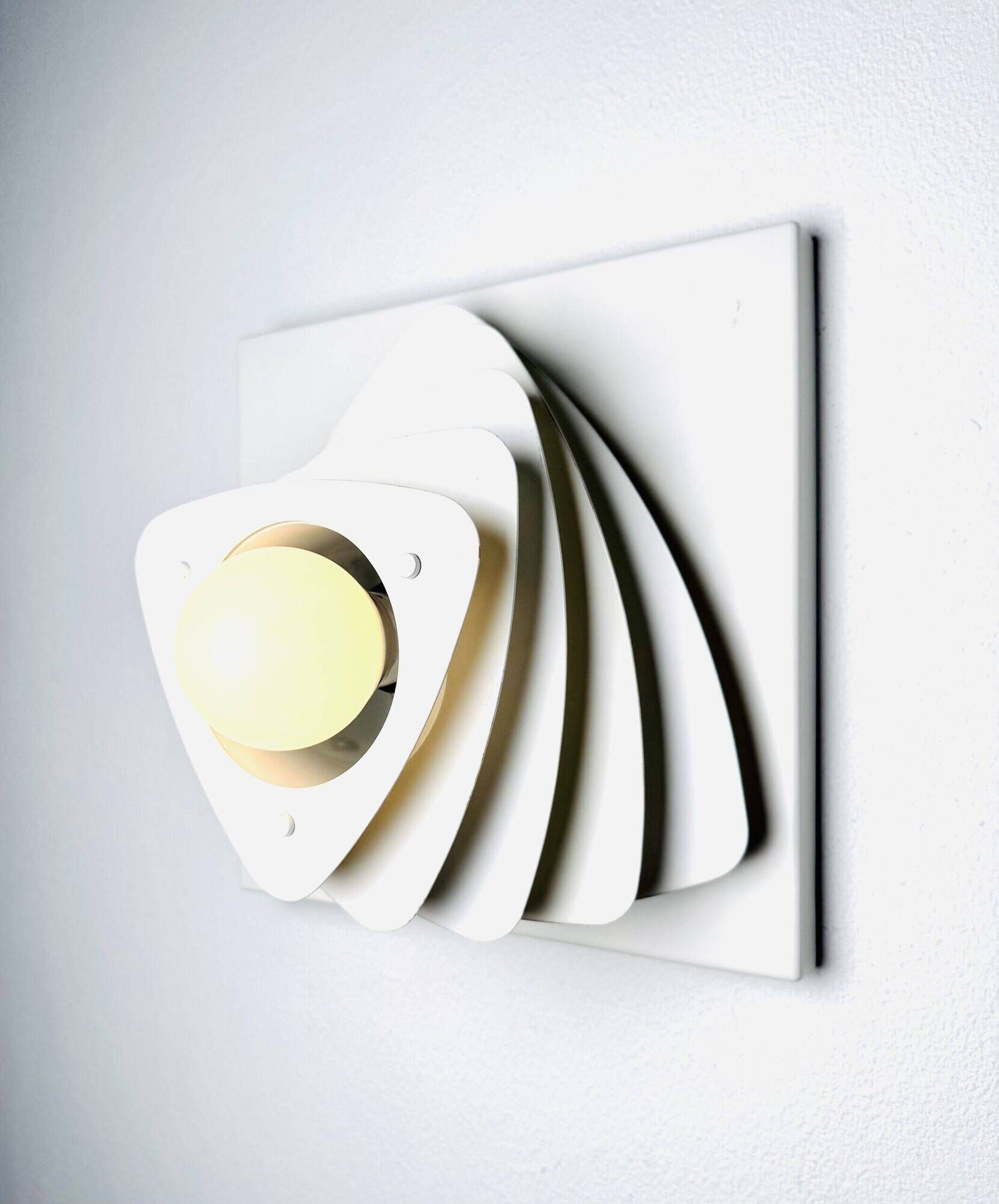 Curved Pyramid Layered Wall Lamp By Hustadt Leuchten, Germany, 1960S