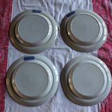 Lot de 4 assiettes à dessert anglaises bleu cobalt