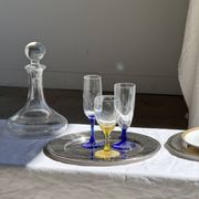 Round vintage silver-plated tray D30 H2