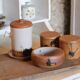 Service en grès tachiste, Poterie de la Colombe, années 50/60