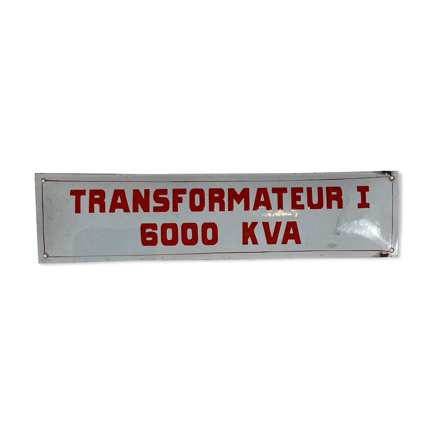 Plaque émaillée bombée transformateur i 6000 kva