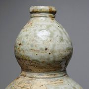 Petite gourde double à saké céramique japonaise d'Iga vintage/ancienne collection