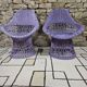 Pair of rattan and wicker armchairs, 1960s