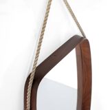 Vintage rectangular wooden mirror, Italy, 1960s.