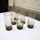 6 anciens verres longs fumé années 70