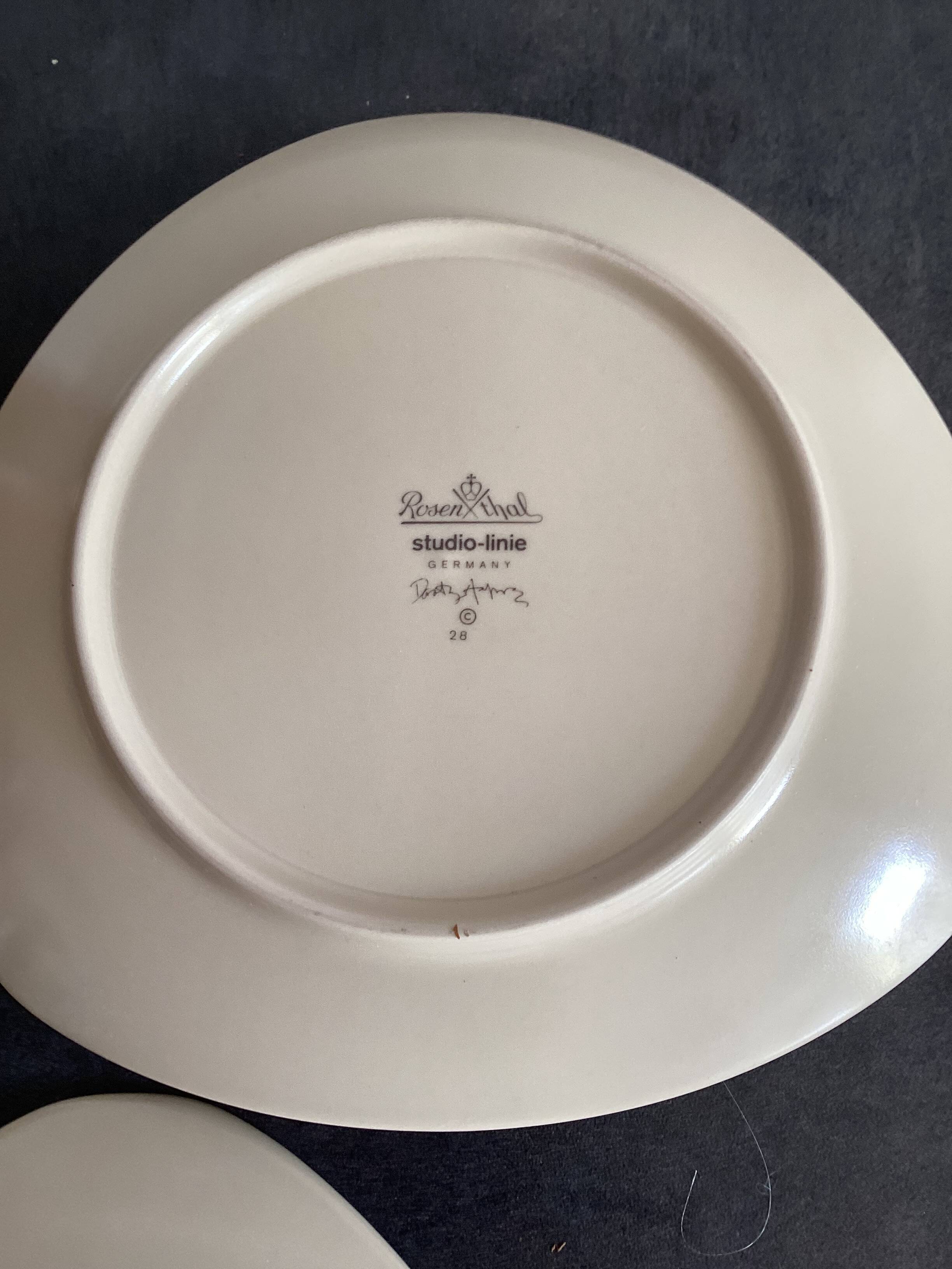 Two Rosenthal Flash Triangular Plates, Vintage 1980s