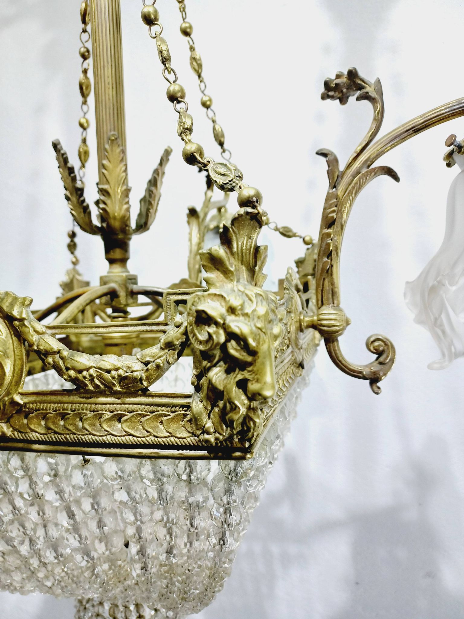 Louis XVI style ram chandelier