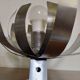 Seventies brushed steel flower lamp
