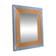 Bevelled wall mirror with blue and copper mirror panels - Italy 1930s