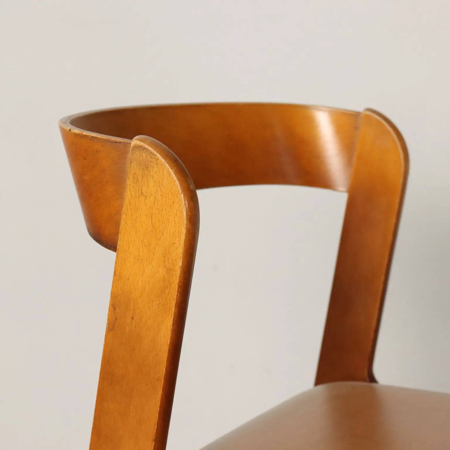 Chaises vintage par Mario Sabot années 1970 en bois de hêtre peint et tissu