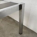 70s chrome and slate coffee table