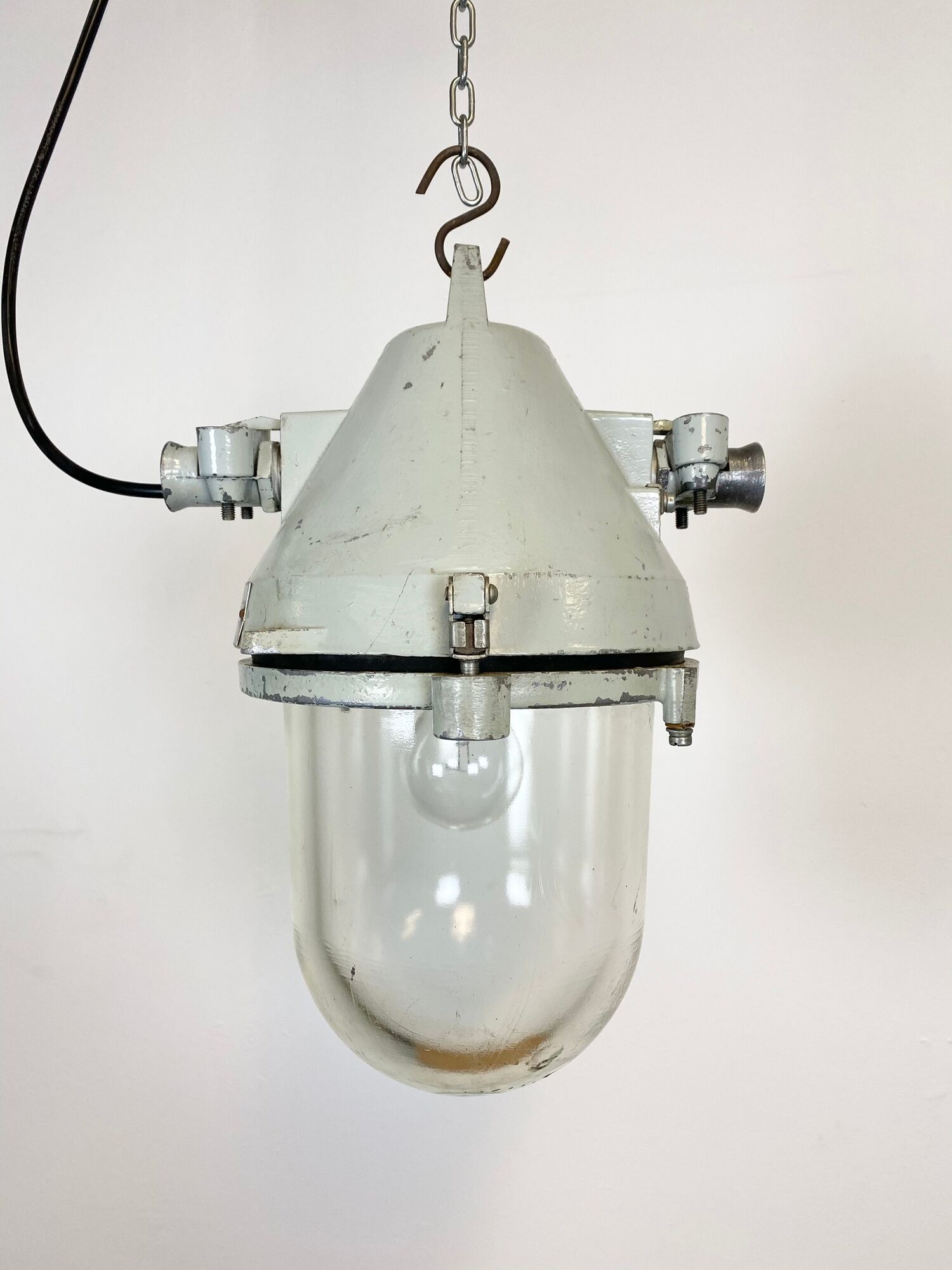 Grey Industrial Cast Aluminium Explosion Proof Lamp, 1960s