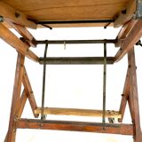 Vintage architect's desk table adjustable height and folding tilt with counterweight 1930
