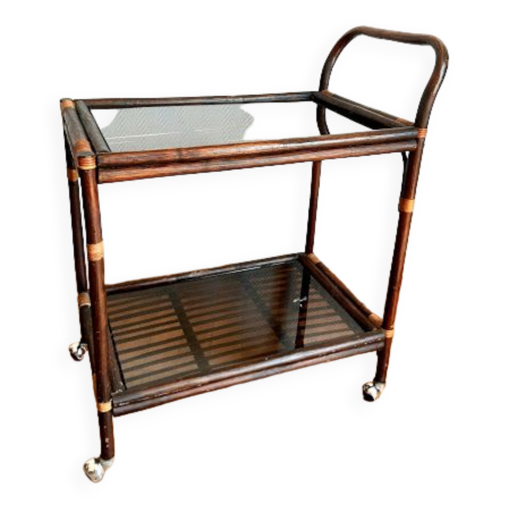 Rattan and smoked glass rolling service