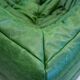 Vintage two-seat Togo sofa with arms in green leather by Michel Ducaroy for Ligne Roset, 1970s