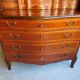 Secretaire commode a cylindre en bois verni