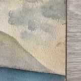 Watercolor seaside landscape recto/verso