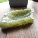 Raw natural jade stone ashtray