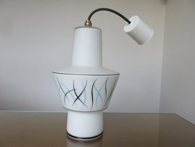 Hanging in opaline geometric patterns 60s