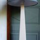 Obelisk lamp with stone effect & deep blue-grey shade, circa 1980.