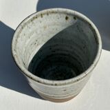 Set of 2 cups in Indonesian ceramic (brown & speckled glazed matte)