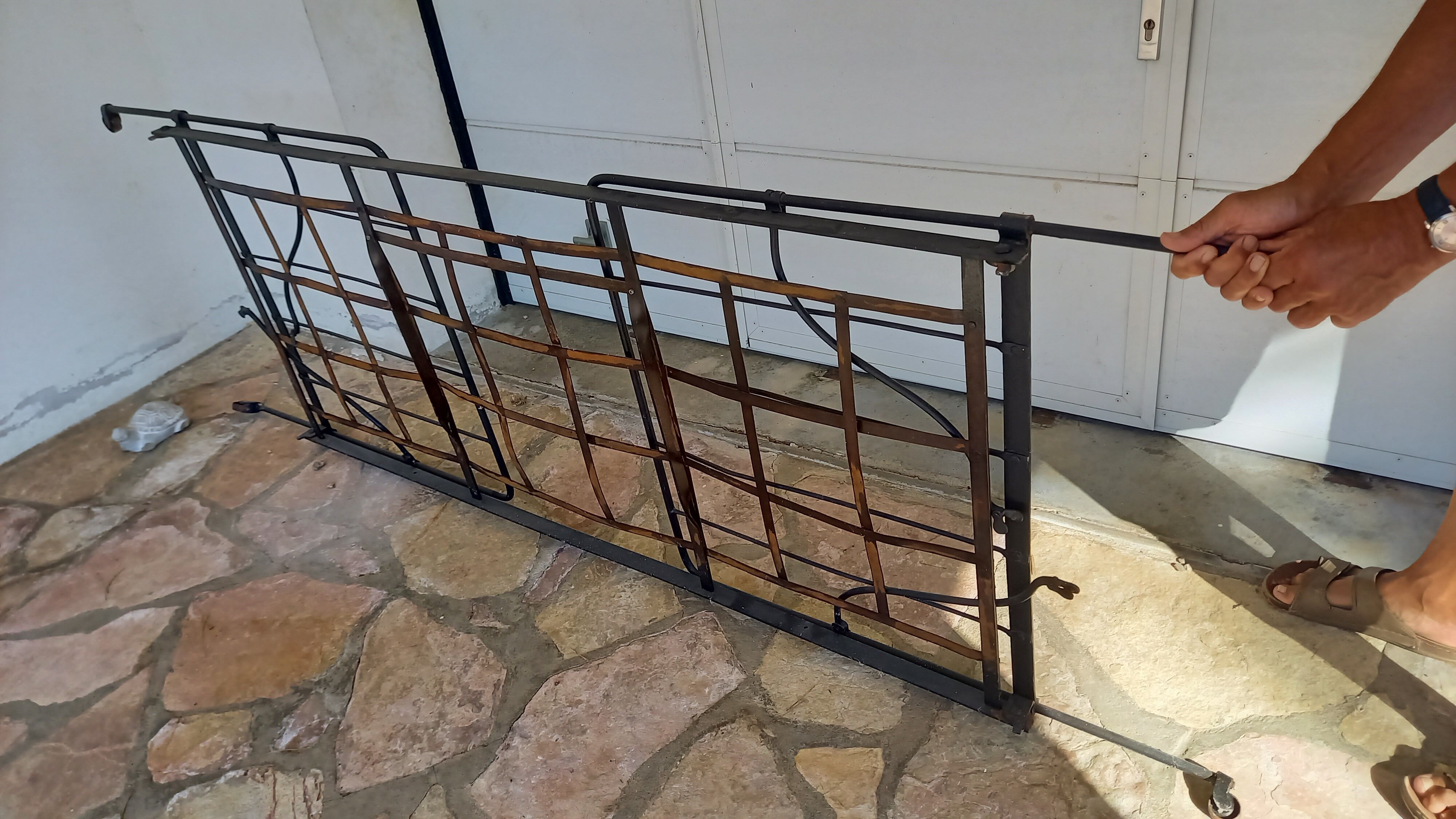 Wrought iron bed with mattress