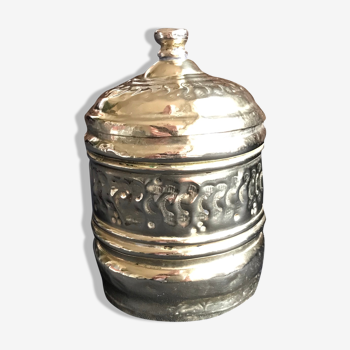 Ancien pot décoratif métal laitonné