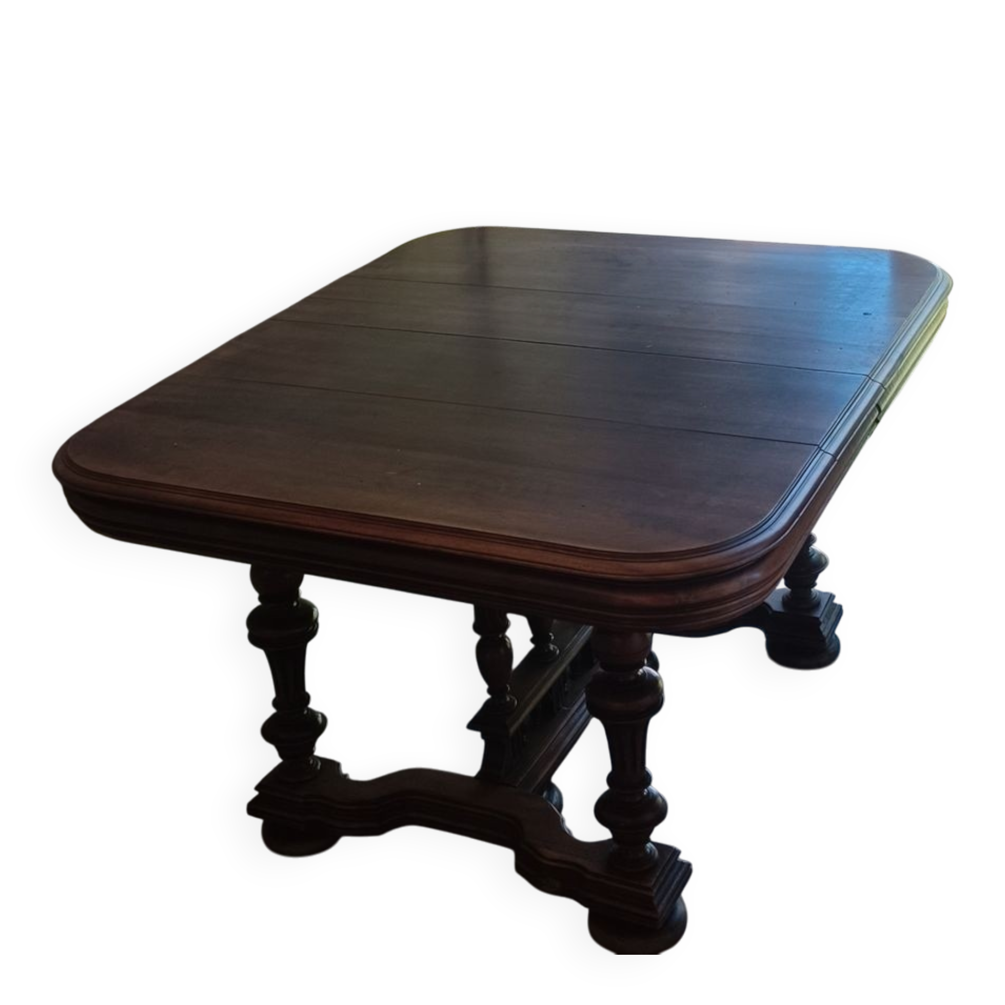 Antique solid wood dining table + 3 extensions
