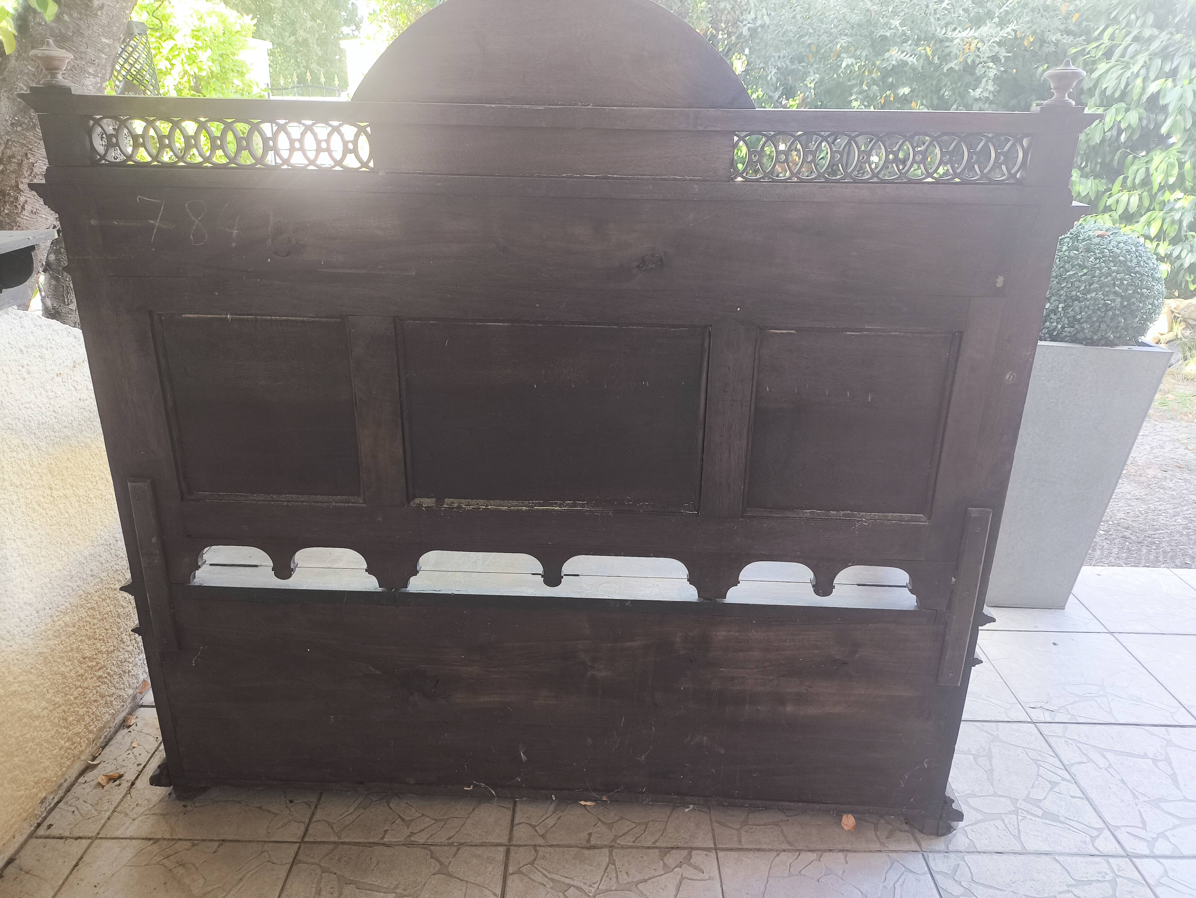 Banquette-coffre ancienne style Henri II / Néo-Renaissance en bois sculpté