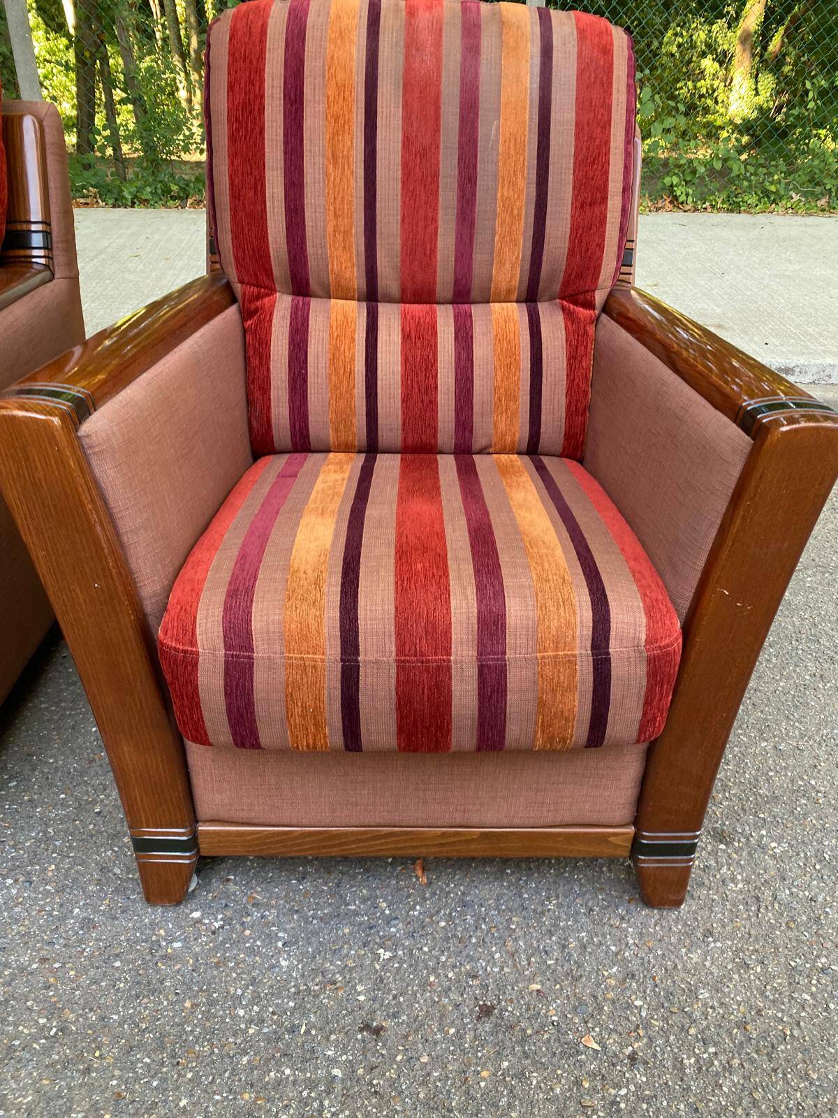 2 Art Deco inspired armchairs Cavel France 2000s