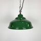Industrial British Green Enamel Factory Pendant Lamp, 1960s