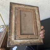 Antique tableau from the 19th century – Genre scene with the lady and the bird.