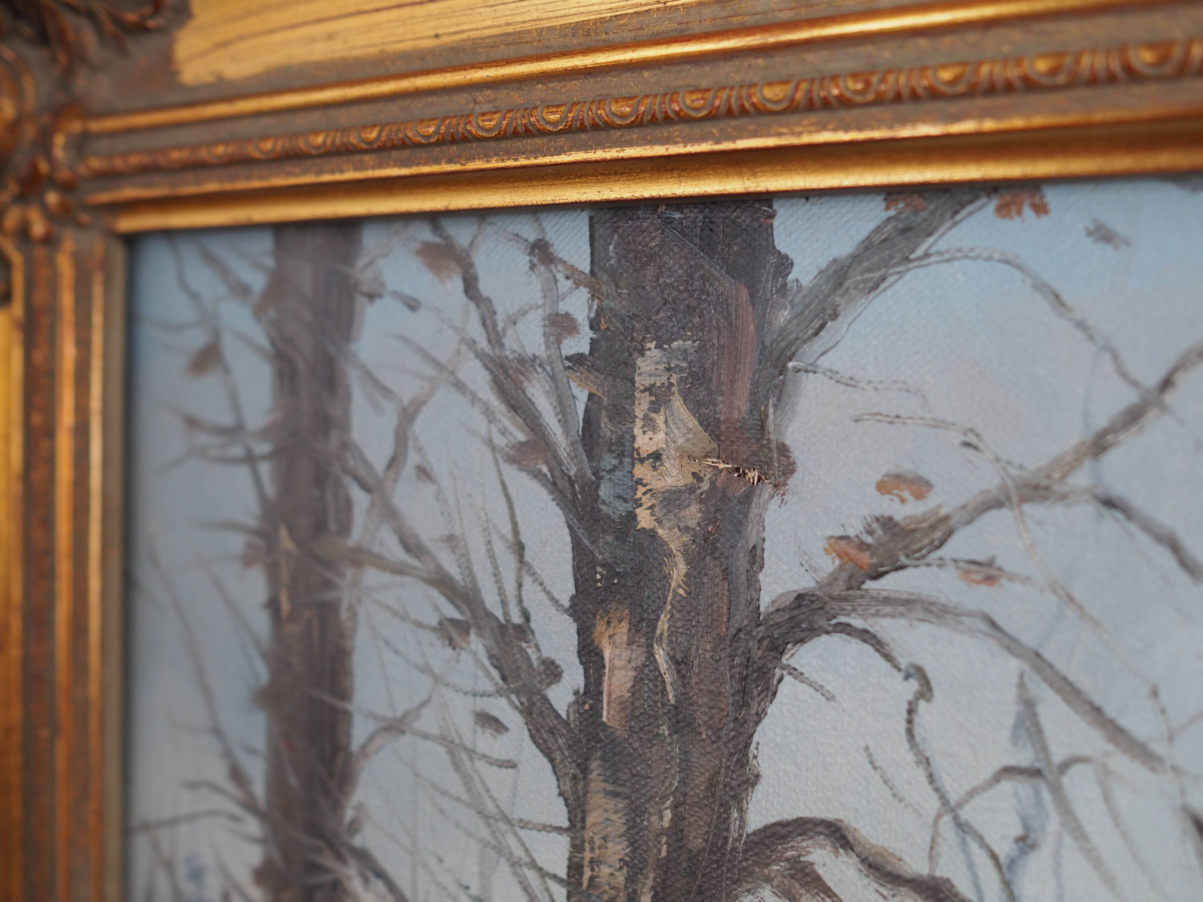 Painting „The Winter Brook”, Scandinavian design, 1970s