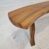 Banc en tronc d'arbre en bois, France 1960