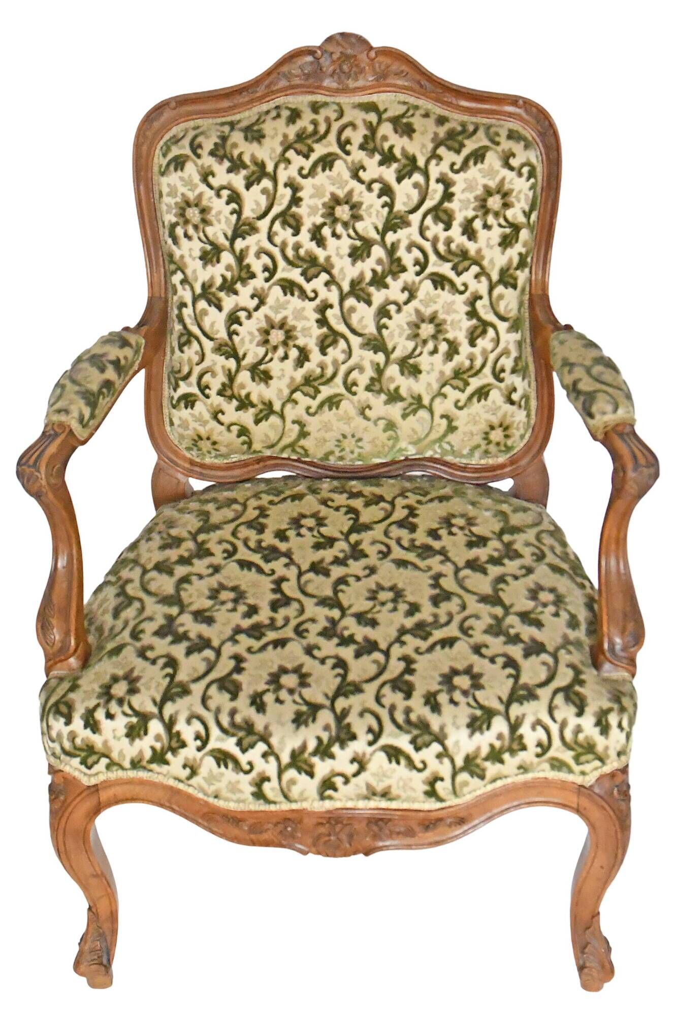 Pair of Louis XV style cabriolet armchairs