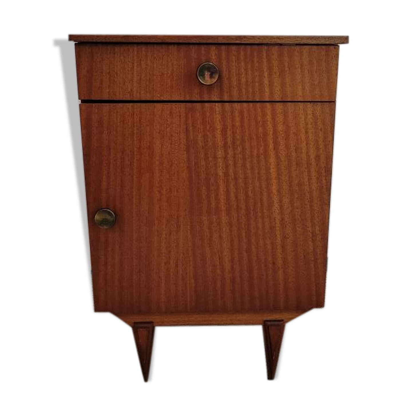 Bedside wood veneered, compass feet