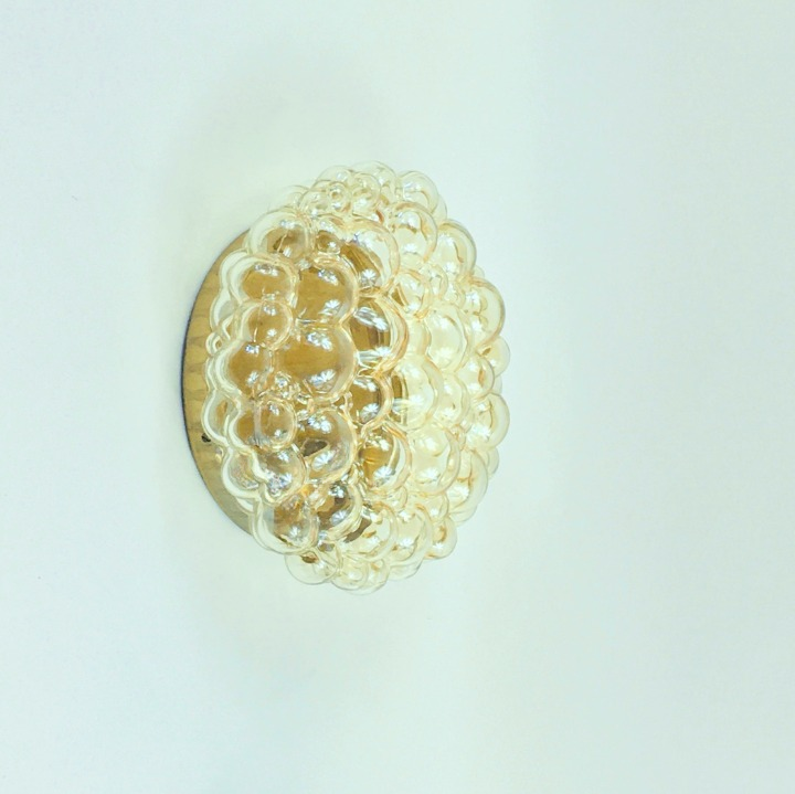 Large Mid-Century Amber Bubble Glass Ceiling Light by Helena Tynell, 1960s