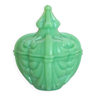 1908 Green Opaline Vallerysthal sugar bowl no 3760