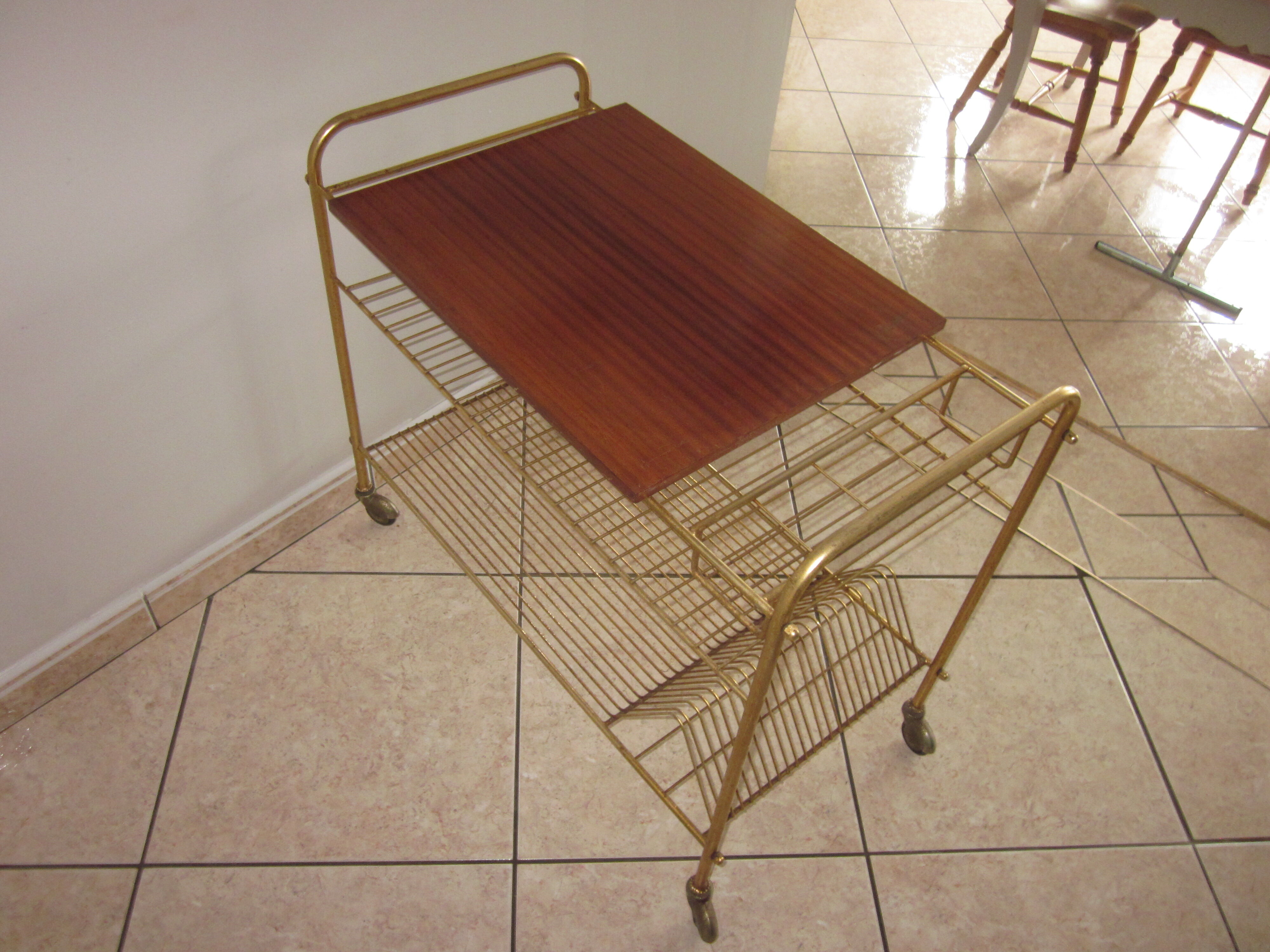 Vinyl door serving table