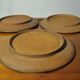 Set of 3 dishes 19th century terracotta painting 1895 boat lily lily swan