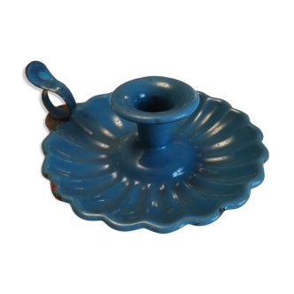 Old candle taper steel enamelled