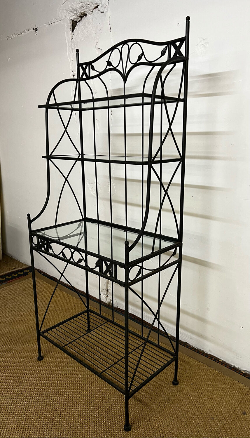 Antique wrought iron shelf