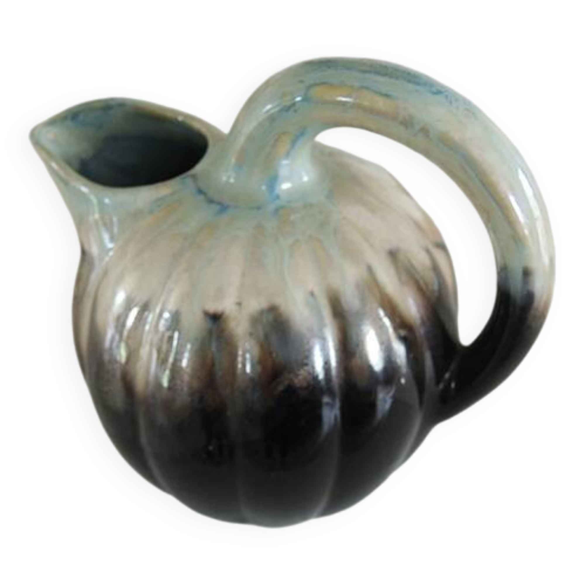 Antique Ceramic Pumpkin Pitcher