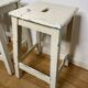 Pair of vintage cream stools in painted wood