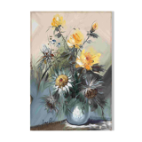 HST painting "Bouquet of wild flowers" signed 20th century